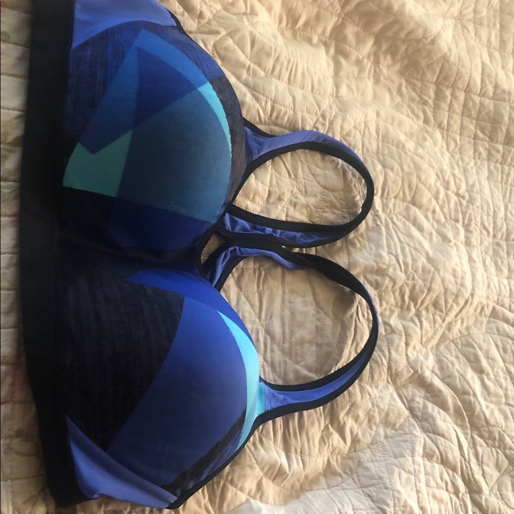 Champion Blue Geometric Sports Bra